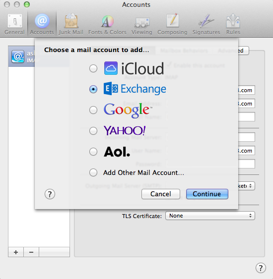 how to set up microsoft exchange email on mac